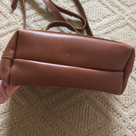 Portland Leather Goods Mini crossbody tote classic style.